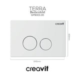 Creavit Terra Bedienfeld GP9001.00 Drucktaste für wc komplett-set in weiß mit zwei Tasten