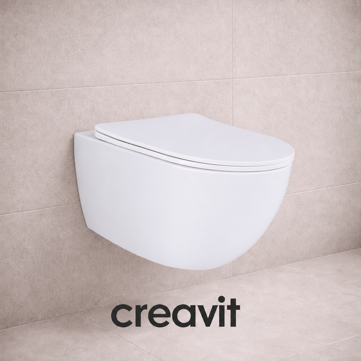 Creavit Duşlu Asma Klozet Free, spülrandlos (Krom Başlıklı)