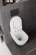Creavit wand wc spülrandlos weiß wandhängendes WC mit verdecktem Spülkasten und offenem Sitz