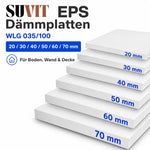 EPS Dämmplatten WLG 035/100 in 20–70 mm für Boden, Wand und Decke