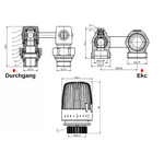 Anschlussarmatur Eck Set Inkl. Thermostatkopf - SuVit