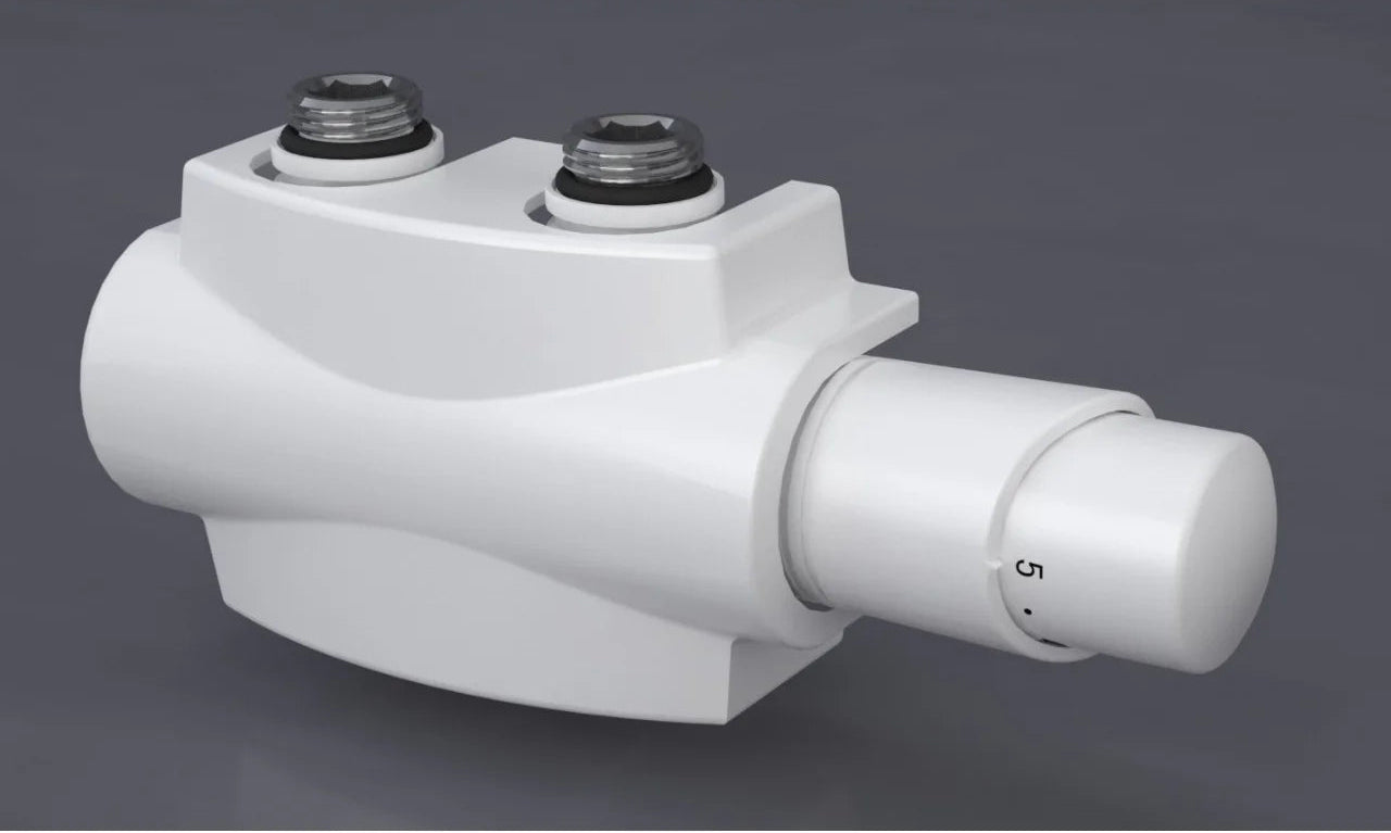 Heizkörper Armatur-Set für Mittelanschluss 50mm Eck Multiblock Anthrazit