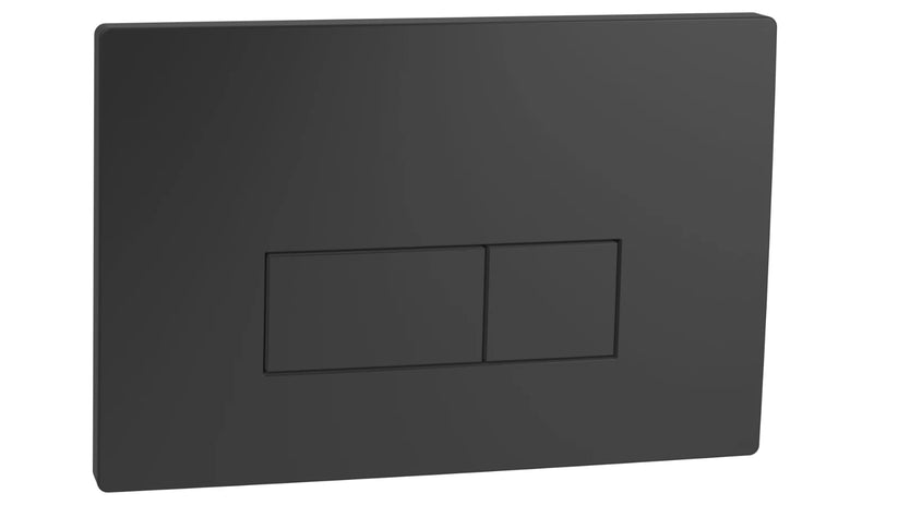 Schwarze WC-Betätigungsplatte mit Zweimengenspülung für Unterputz-Spülkasten