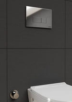 Unterputz-Spülkasten mit stabilem Montagerahmen und verchromter Zweimengen-Betätigungsplatte für Wand-WC