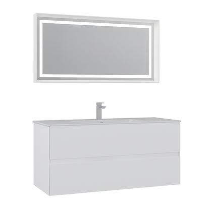 ORKA Nest Badmöbel Set 90/120cm Weiß–Waschtisch Softclose Schubladen LED Spiegel