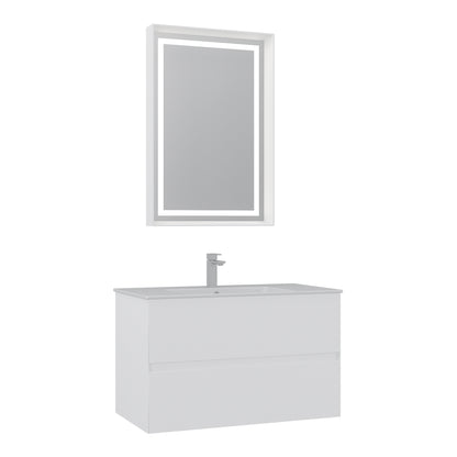 ORKA Nest Badmöbel Set 90/120cm Weiß–Waschtisch Softclose Schubladen LED Spiegel