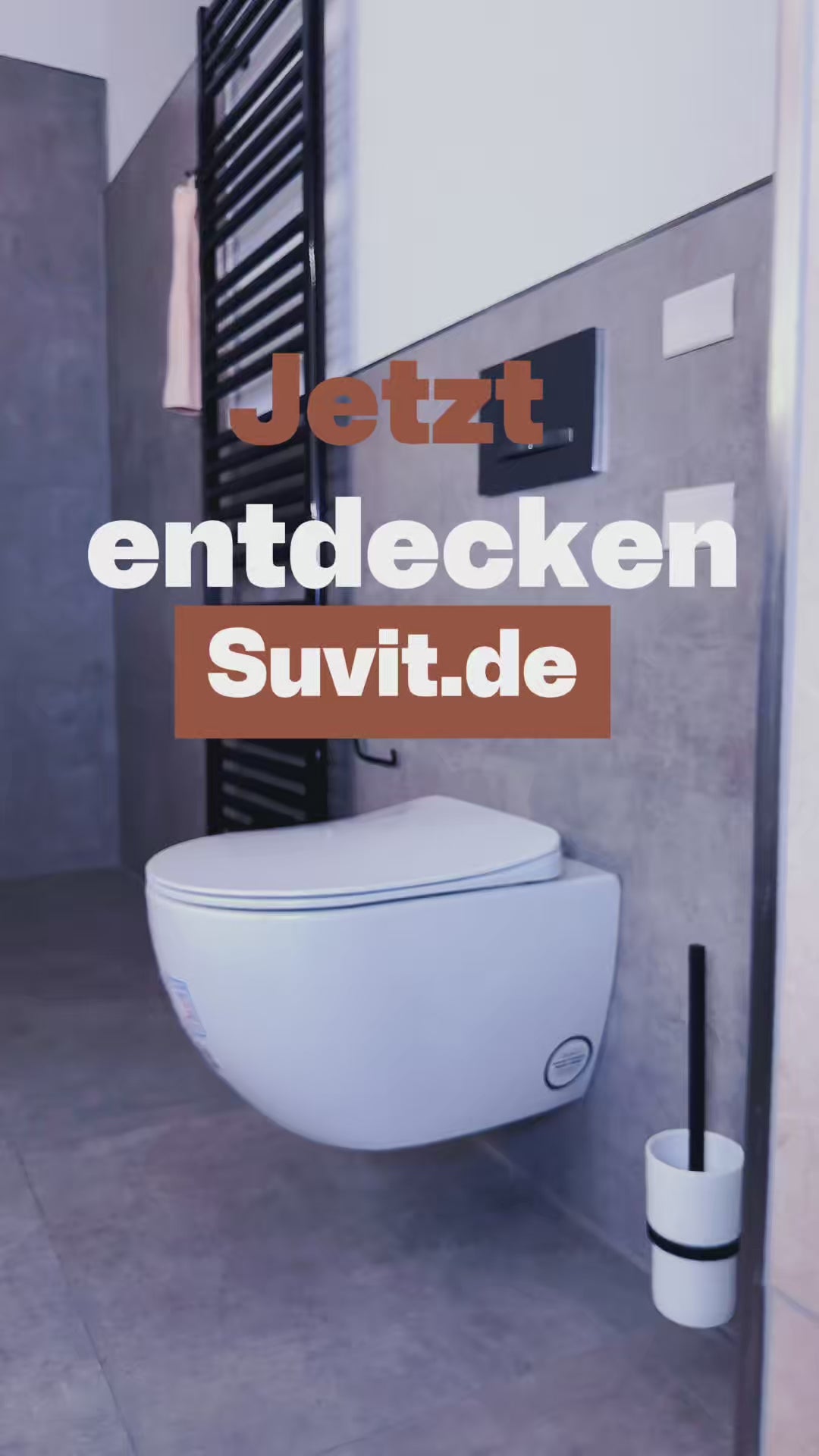 Creavit Dusch-WC Wandhängend spülrandlos mit Edelstahl-Düse (Warm- & Kaltwasser)