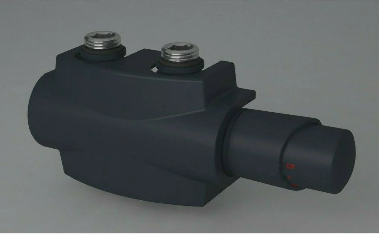 Heizkörper Armatur-Set für Mittelanschluss 50mm Eck Multiblock Anthrazit