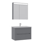 Orka Varna Badmöbel 80/100cm Keramikbecken mit Schubladen + LED Spiegelschrank - SuVit