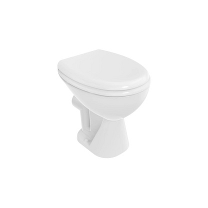 Creavit Stand-WC mit Taharet-Funktion – Weiß, Keramik, Rückausgang – Hygienisches WC mit Absenkautomatik-Sitz & integriertem Bidetanschluss ohne Armatur