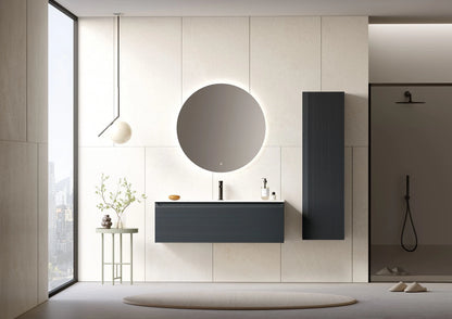 ORKA Olbia 80 cm Badmöbel-Set | Weiß & Anthrazit LED-Spiegel+Keramik-Waschbecken