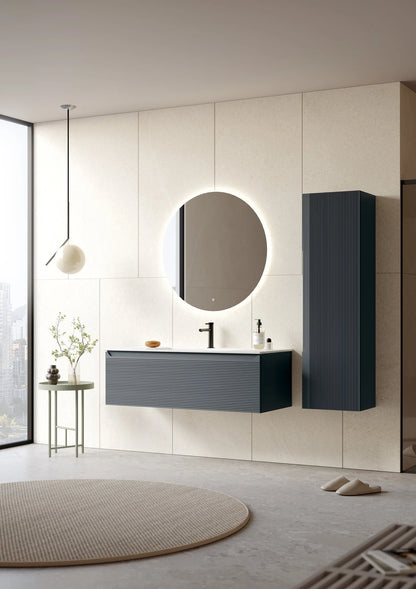 ORKA Olbia 80 cm Badmöbel-Set | Weiß & Anthrazit LED-Spiegel+Keramik-Waschbecken