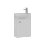Orka Riva 45cm Badmöbel Set Waschbecken + Spiegel | Weiß / Retro Silber Gäste WC - SuVit