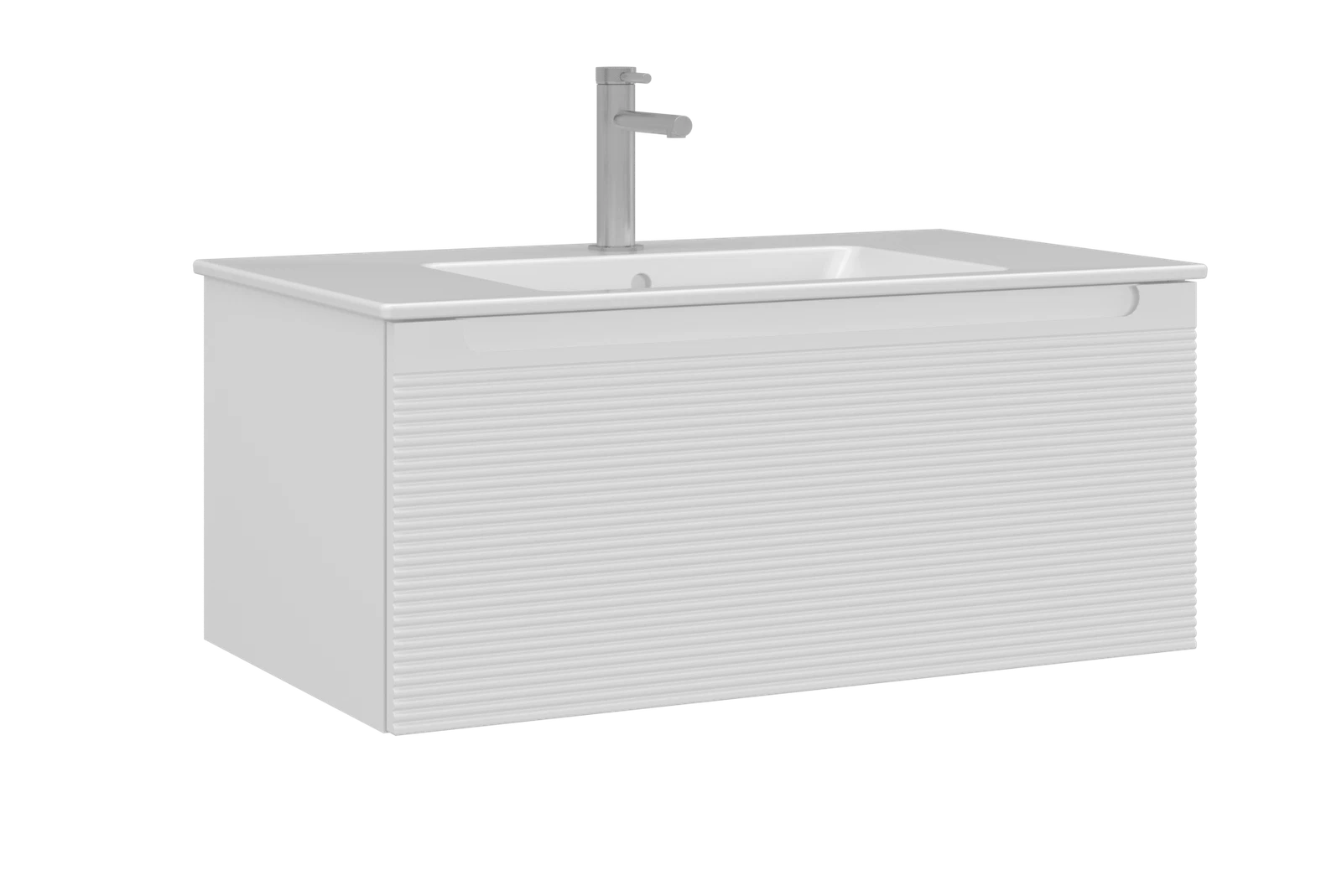 ORKA Olbia 80 cm Badmöbel-Set | Weiß & Anthrazit LED-Spiegel+Keramik-Waschbecken - SuVit