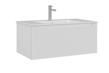 ORKA Olbia 80 cm Badmöbel-Set | Weiß & Anthrazit LED-Spiegel+Keramik-Waschbecken