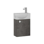 Orka Riva 45cm Badmöbel Set Waschbecken + Spiegel | Weiß / Retro Silber Gäste WC - SuVit