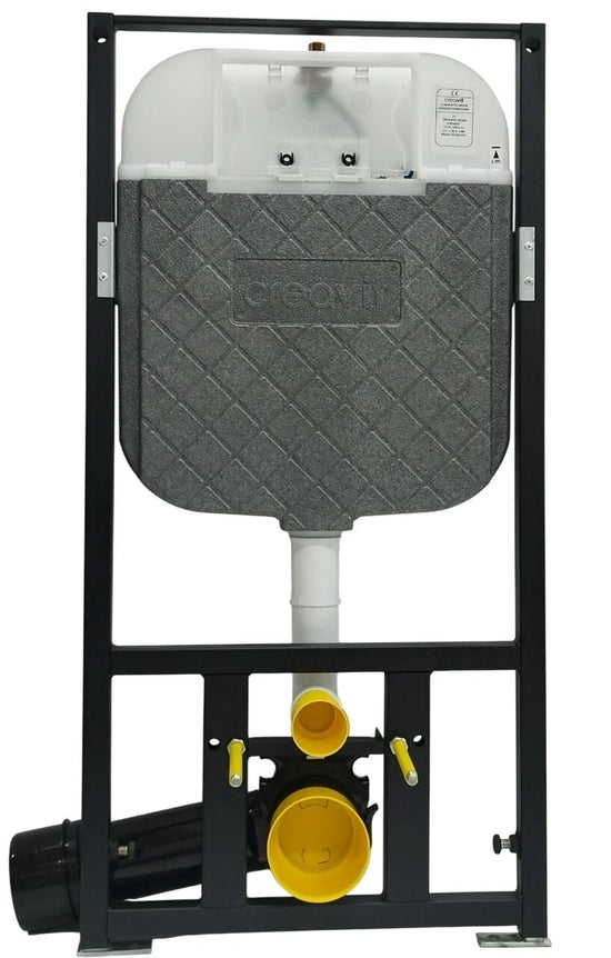 CREAVIT Spülkasten WC Vorwandelement  Unterputz für Hänge WC inkl. Drückerplatte