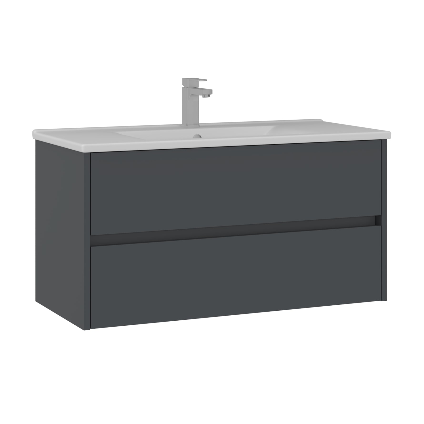 Orka SIDE 100 cm Badmöbel Anthrazit Spiegelschrank - SuVit