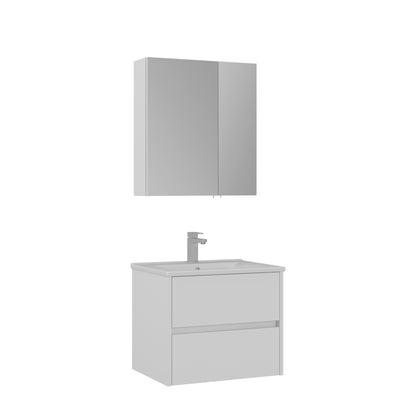 Orka Side Badmöbel Set 65 cm/85 cm Waschtisch&Keramik Waschbecken&Spiegelschrank
