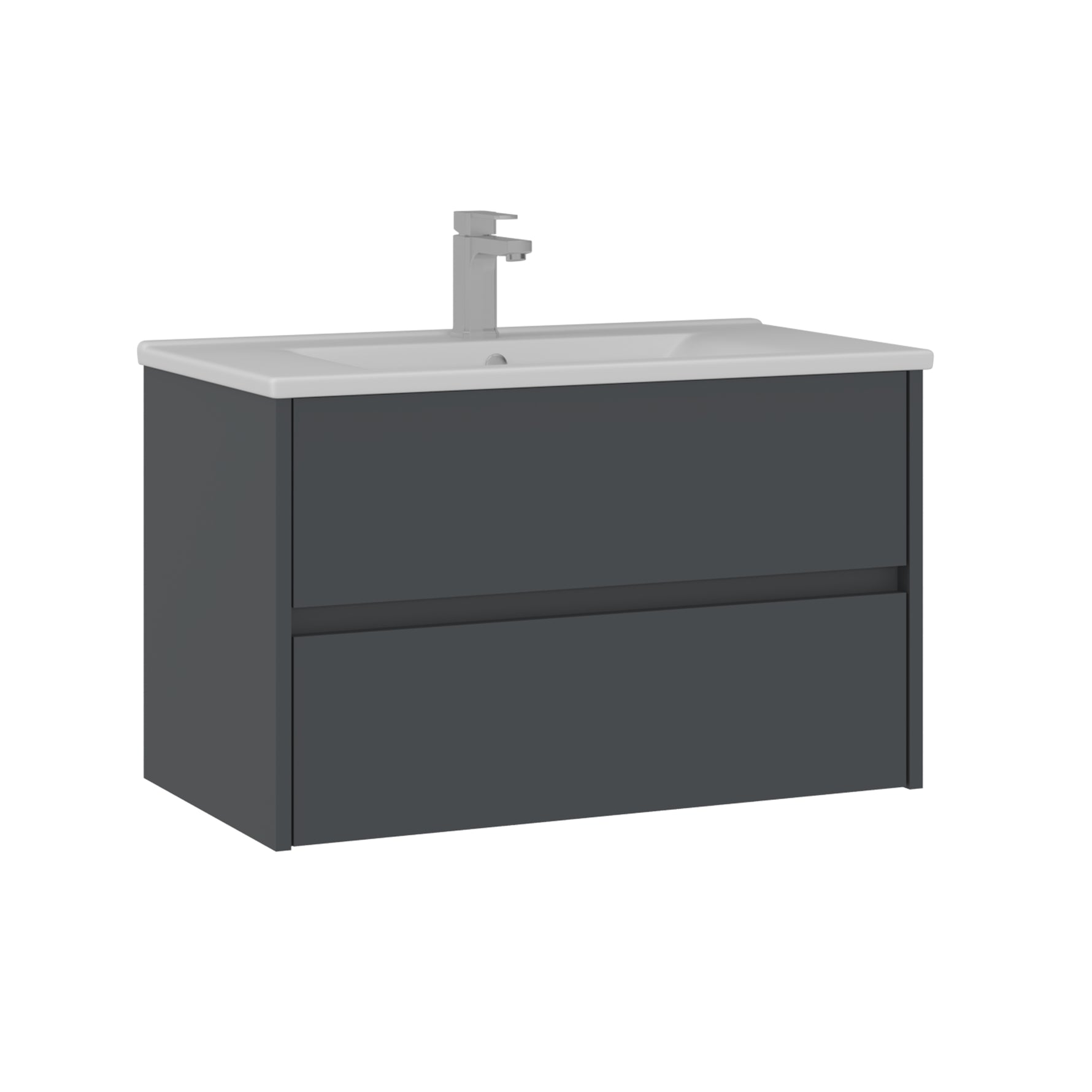 Orka SIDE 100 cm Badmöbel Anthrazit Spiegelschrank - SuVit