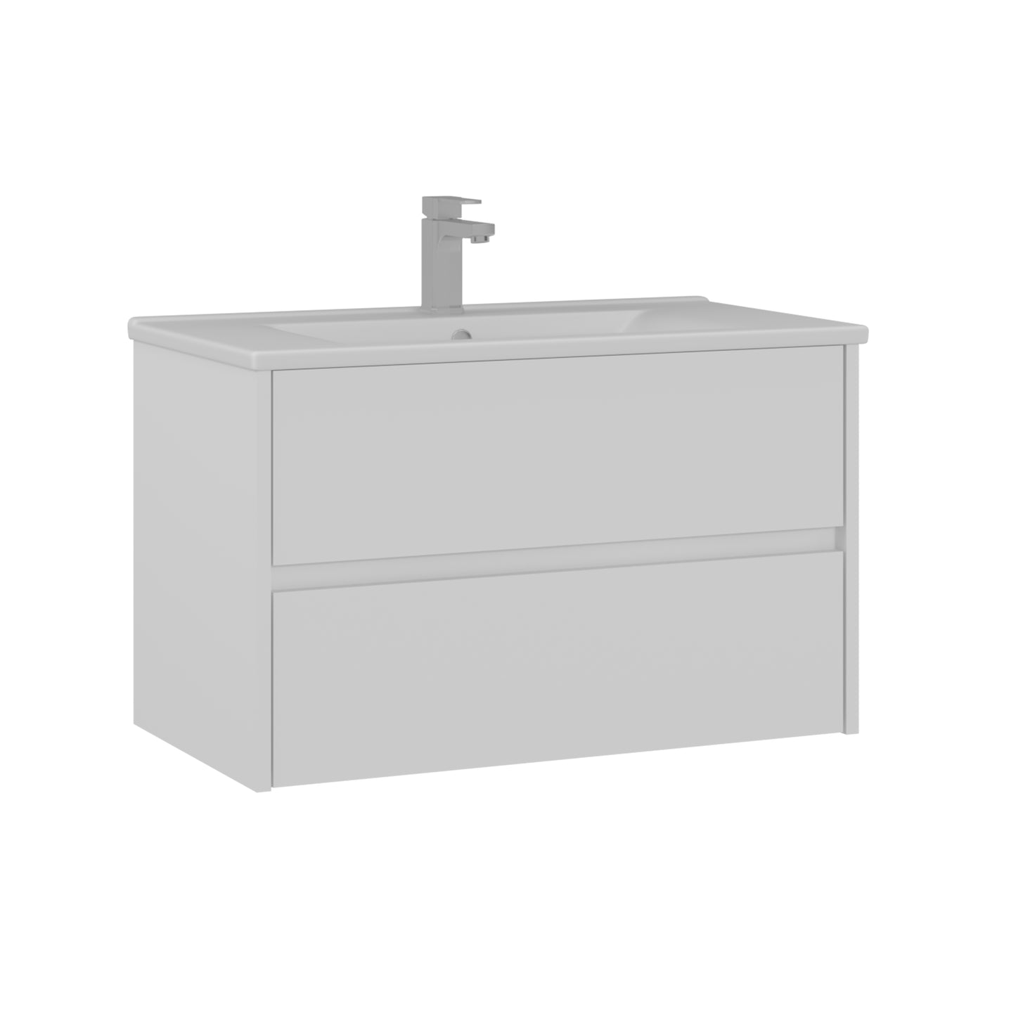 Orka Side Badmöbel Set 65 cm/85 cm Waschtisch&Keramik Waschbecken&Spiegelschrank