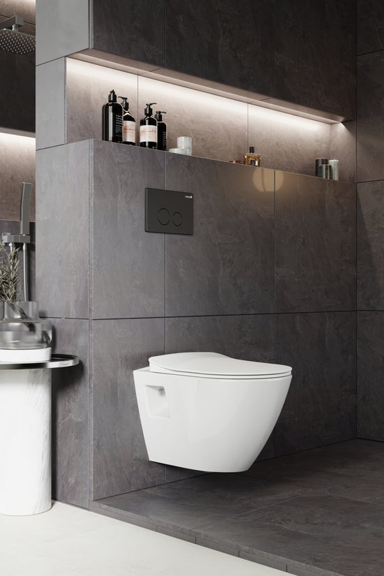 Creavit Terra Wand WC Spülrandlos Bidetfunktion mit Soft-Close Sitz Weiß Keramik