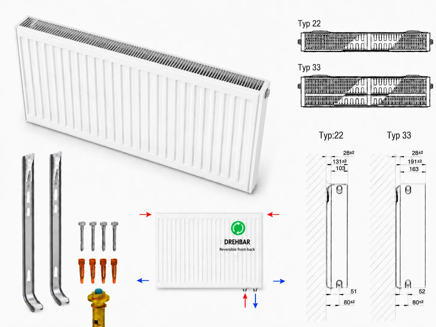 Ventilheizköper/Kompaktheizkörper Pekpan Typ22 Heizung