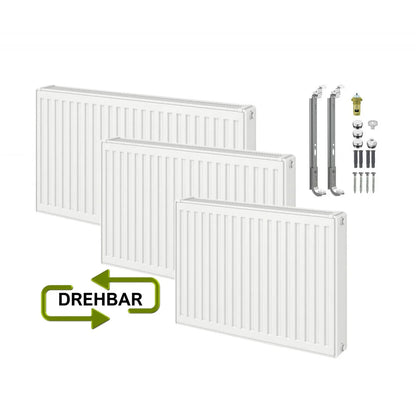 Universalheizkörper Typ22 600x1200 mm 6 Anschlüsse inkl. Zubehör