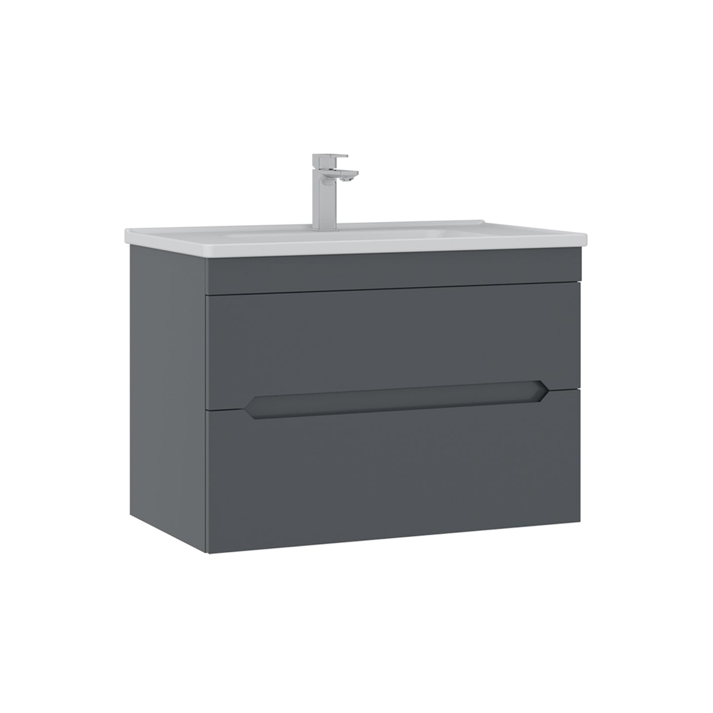 Orka Malta Badmöbel Set 80cm mit Keramik Waschbecken & SpiegelschrankSoft-Close