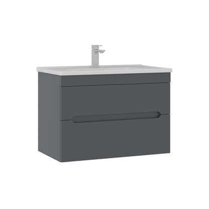 Orka Malta Badmöbel Set 80cm mit Keramik Waschbecken & SpiegelschrankSoft-Close
