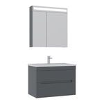 Orka Malta Badmöbel Set 80cm mit Keramik Waschbecken & SpiegelschrankSoft-Close - SuVit
