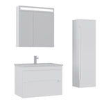 Orka Malta Badmöbel Set 80cm mit Keramik Waschbecken & SpiegelschrankSoft-Close - SuVit