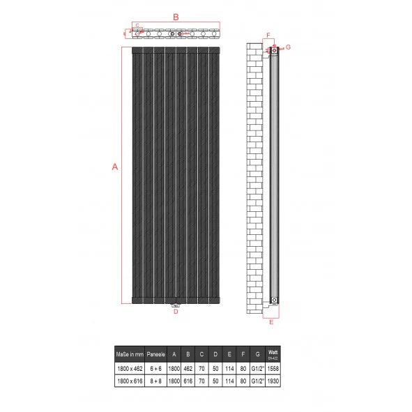 Alhon Flach Doppellagig Vertikal - 1600x616 mm 8+8 Paneele Weiß - SuVit