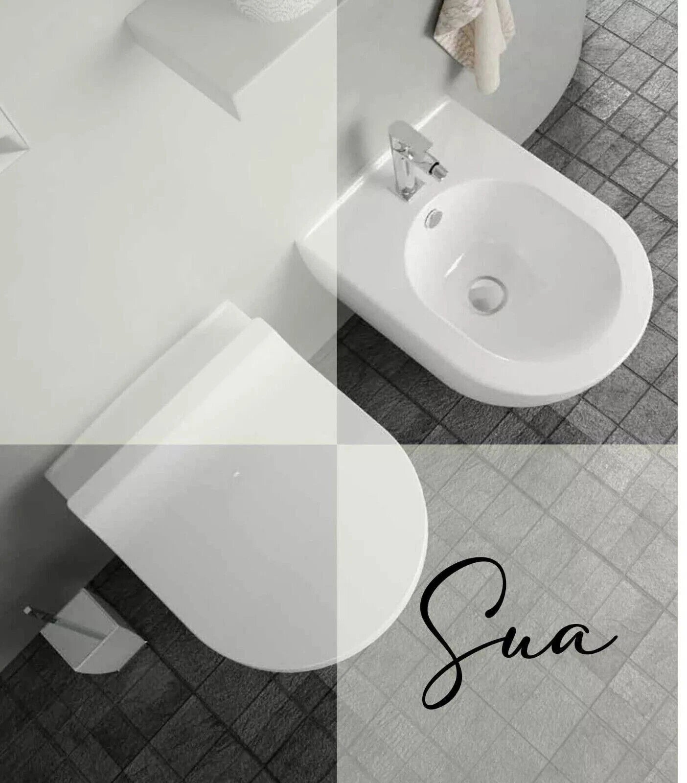 VIBA Sua Wand WC Hänge WC Toilette Spülrandlos  Antimikrobiell - SuVit