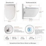 VIBA SUA Dusch Wand WC Sua spülrandlos mit Armatur (Kaltwasser)