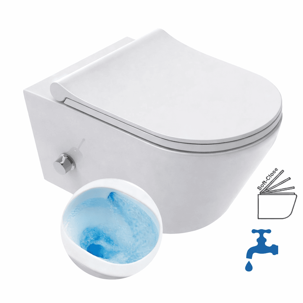 VIBA Tornado Dusch Wand-WC Azul "Orbit Flush" m. Armatur (Kaltwasser) - SuVit