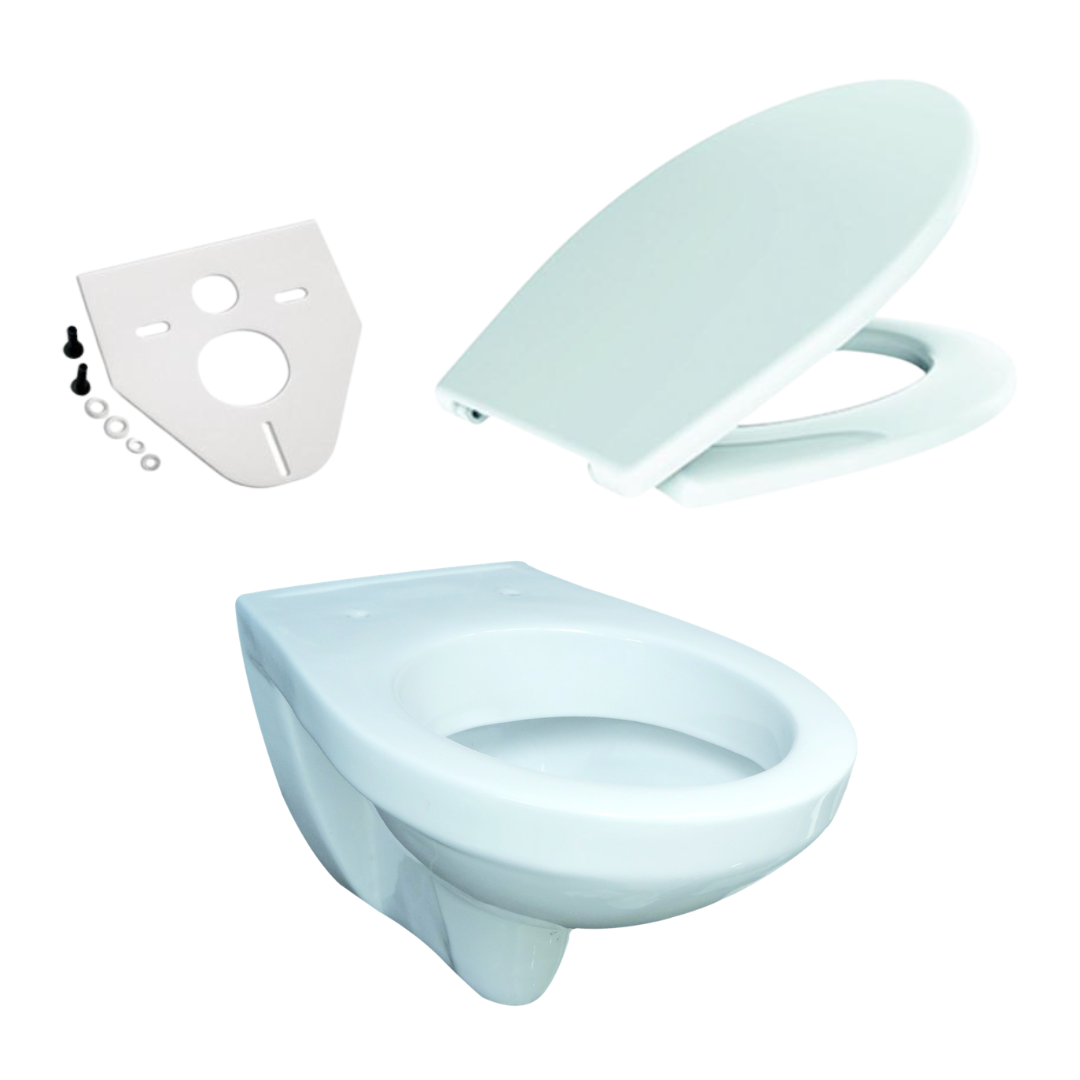 VIGOUR ONE WAND-WC-SET MIT WC-SITZ & MONTAGESET